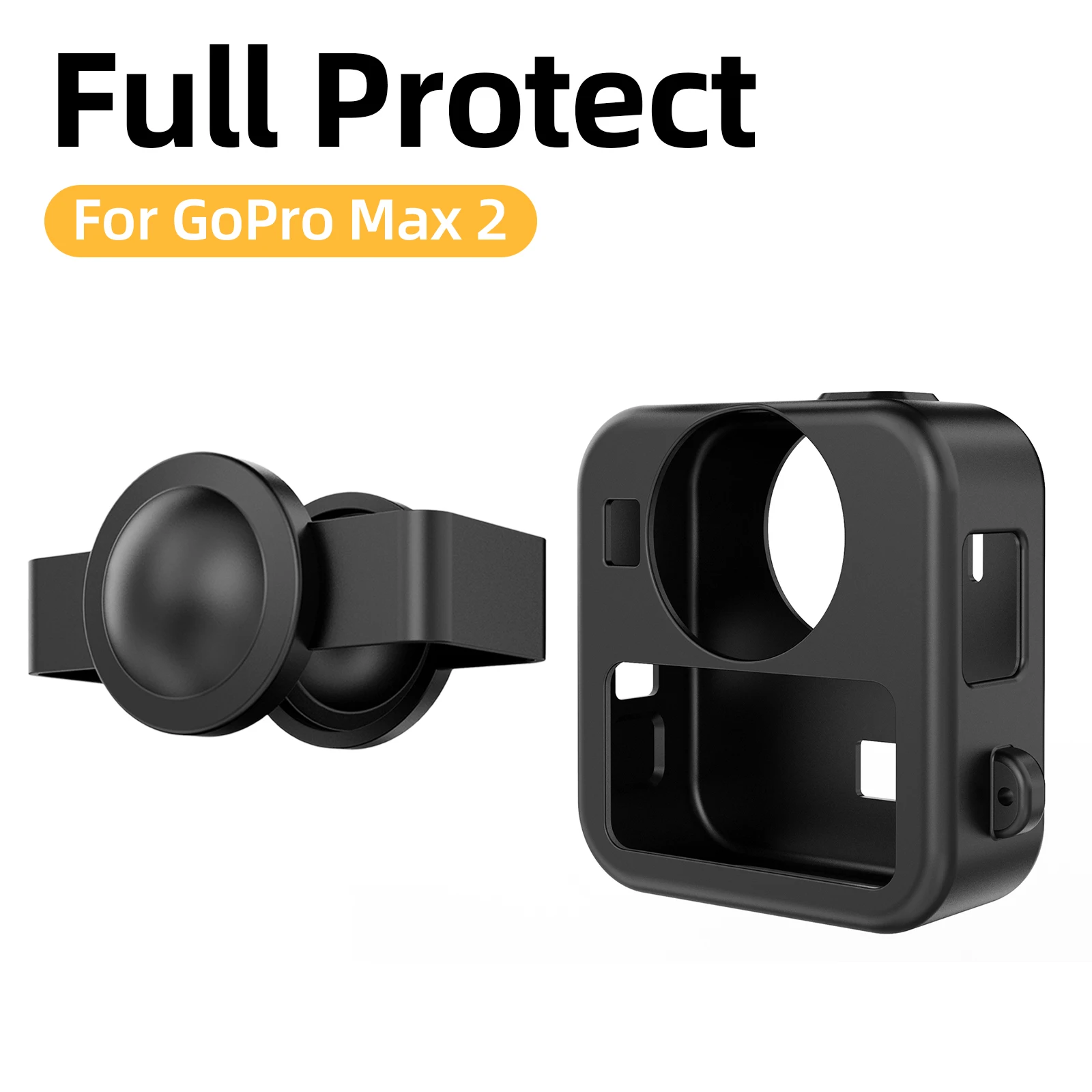 

Silicone Case for GoPro MAX 2, Soft Protective Cover & lens Protector & Anti-lost lanyard for GoPro MAX2 Protection Accessories