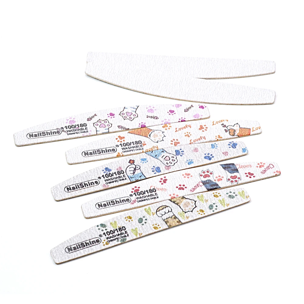 10/20/50pcs Mix Dog Claw Series Nail File Wooden 100/180 Colorful Sandpaper Buffer Block Pedicure Manicure Polisher Nail File