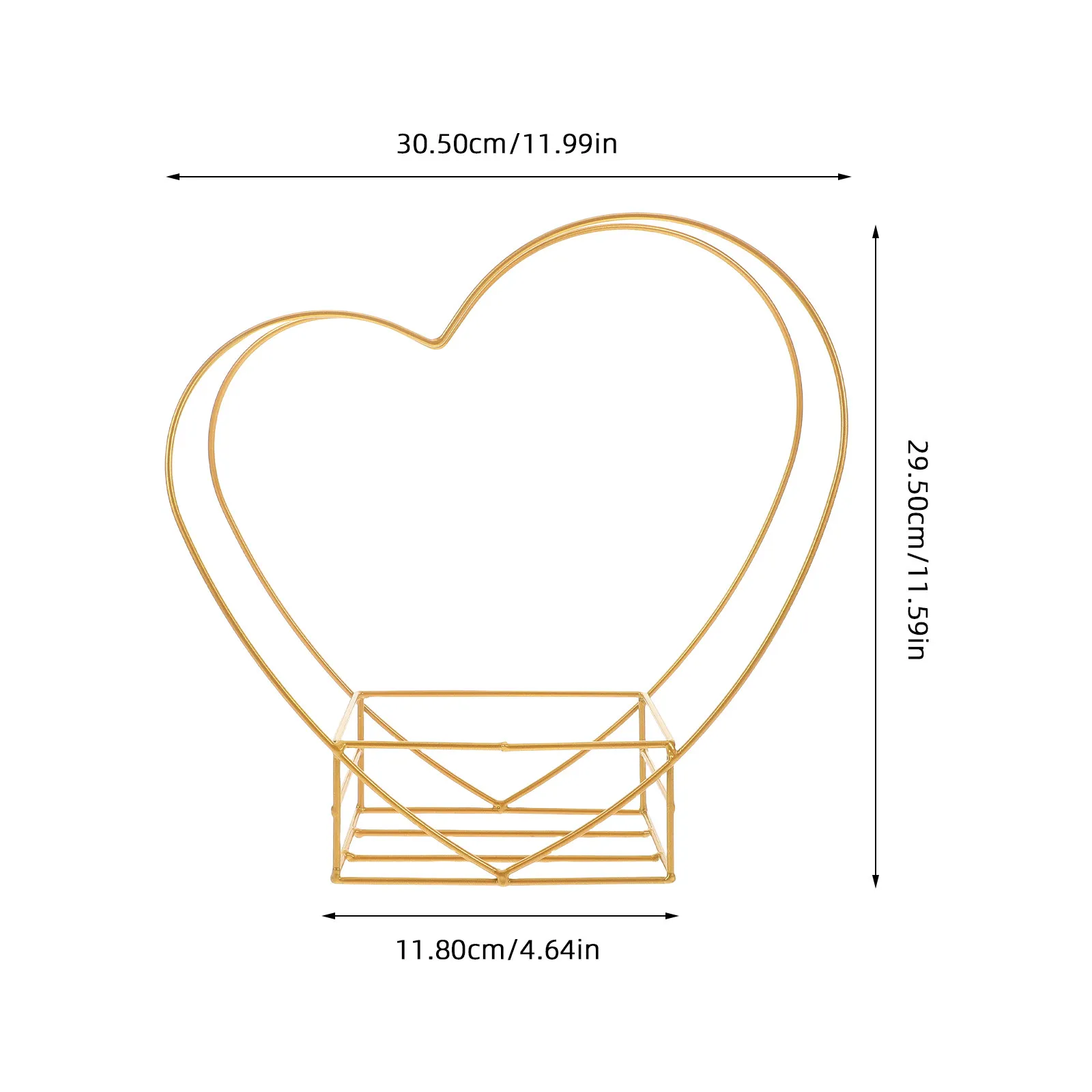 Elegant Heart Design Metal Flower Stand Sturdy Iron Floral Display Basket with Handle for Florist Home Garden Wedding Decoration