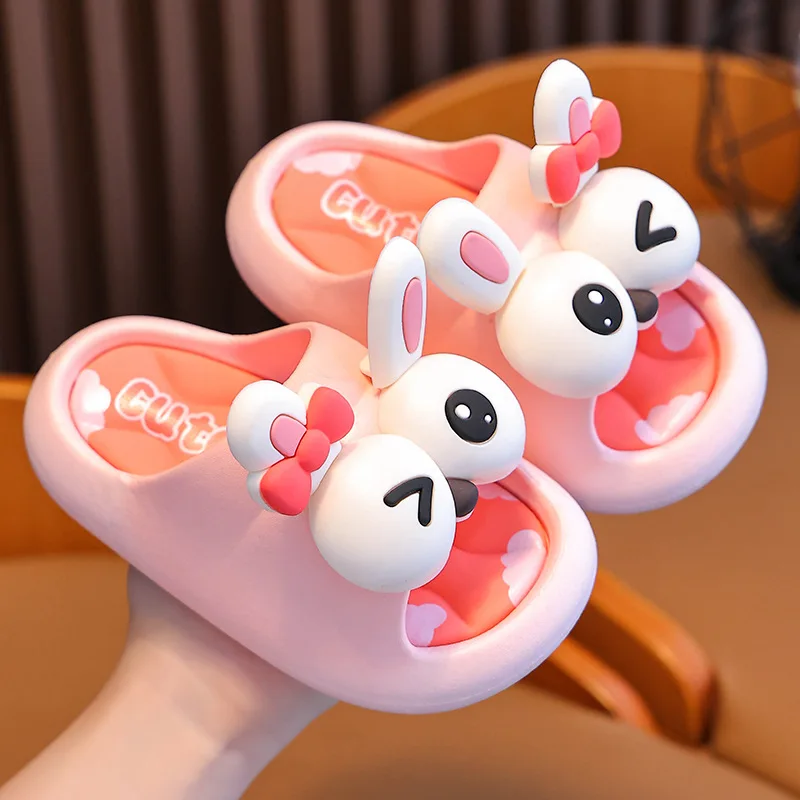 Children Summer Cute Cartoon Slippers New Fashion Open-toe Girls Casual Beach Shoes Baby Indoor Non-slip Soft Soled Slippers