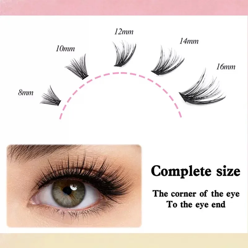 MARIA Sasha Zestaw do samodzielnego przedłużania rzęs, pojedyncze rzęsy, mieszanka kępek, 10 rzędów kępek rzęs z klejem i akcesoriami do rzęs