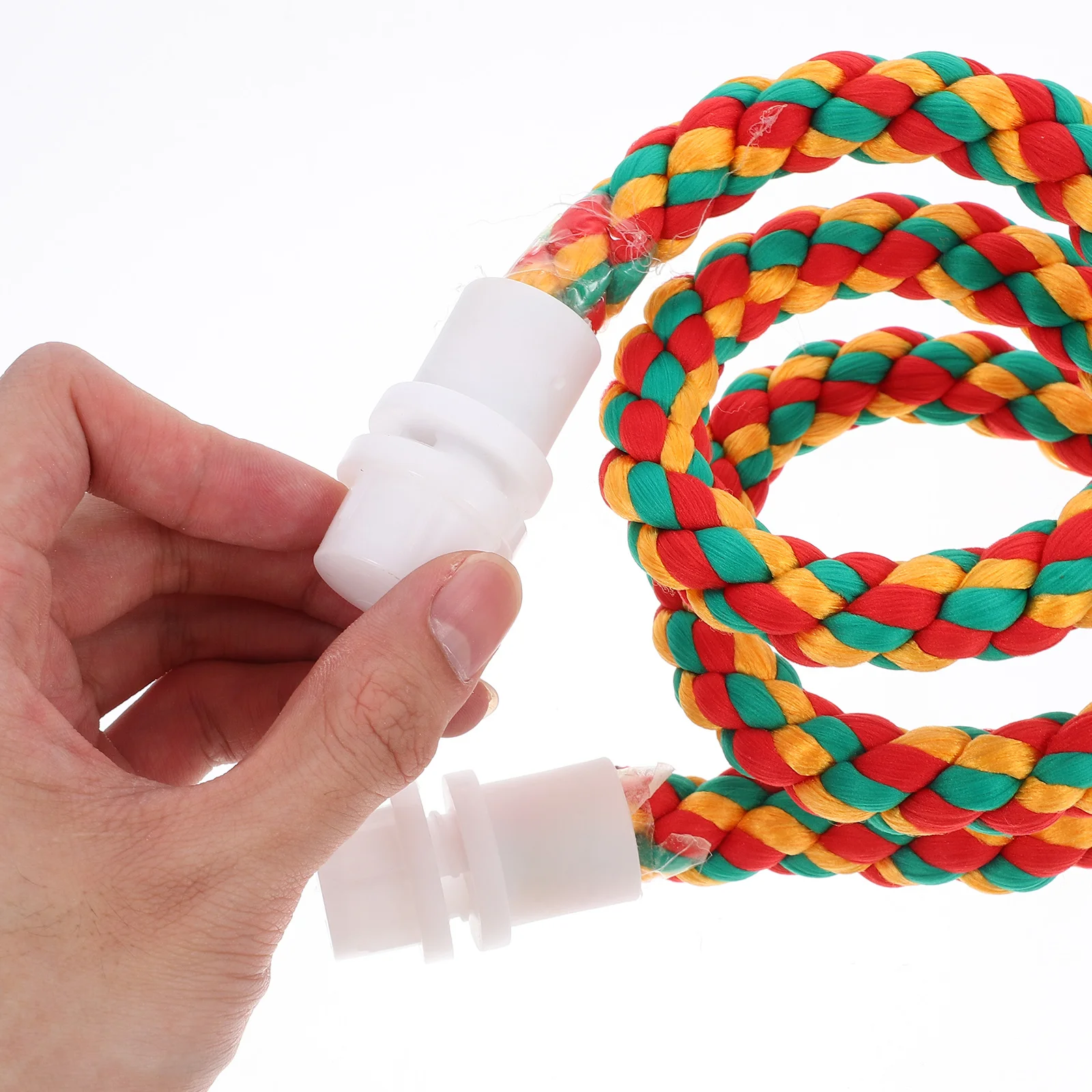 

2Pcs Rope Bird Perch Set Bite-Resistant Cotton Climbing Swing Bar Bright Colored Activity Stand for Parrot Budgie Cockatoo Cage