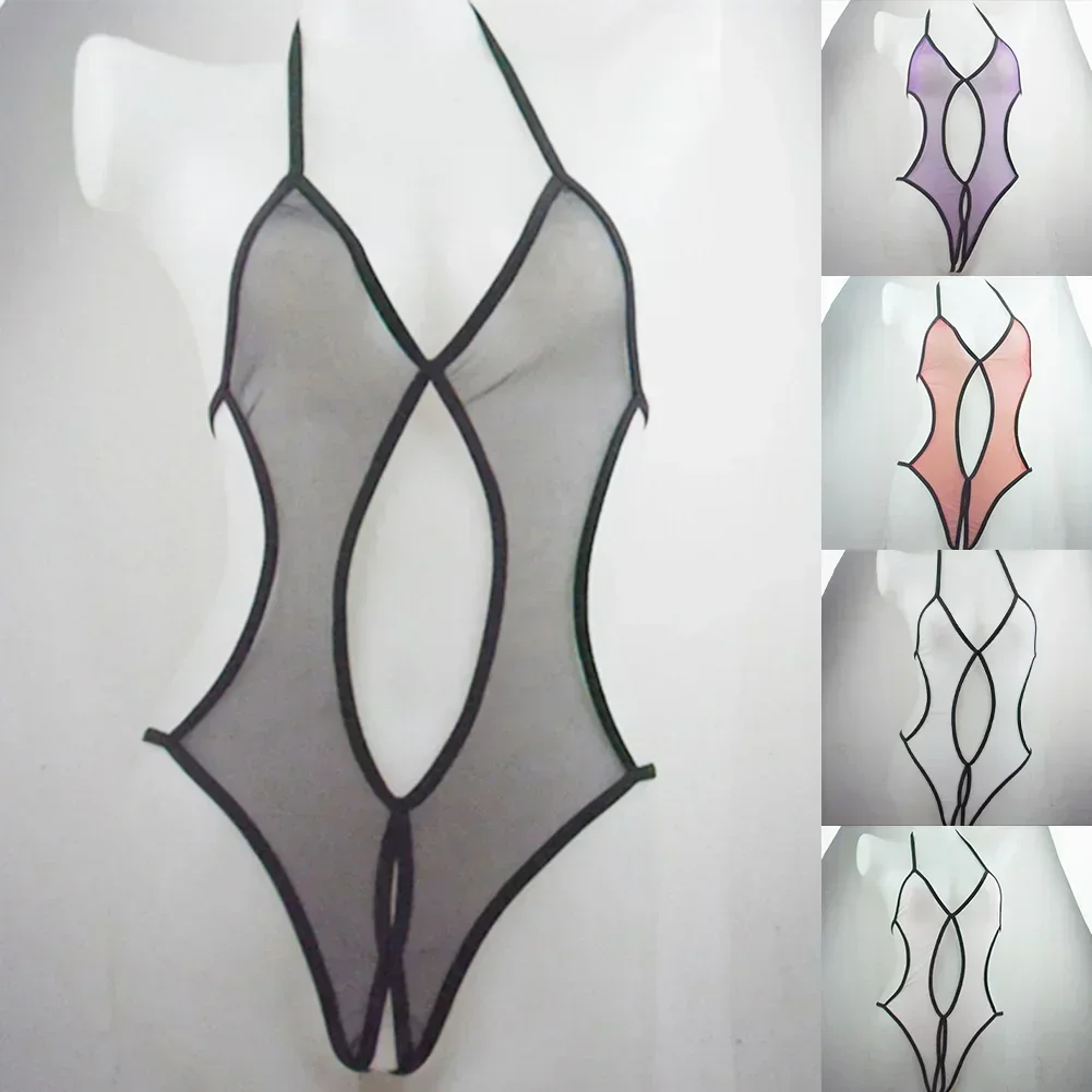 بدلة جسم نسائية بدون فتحة شبكية ، ملابس داخلية برقبة رقبة ، بيكيني ، ملابس قصيرة جيدة التهوية ، سراويل داخلية مرنة ، ملابس داخلية مثيرة