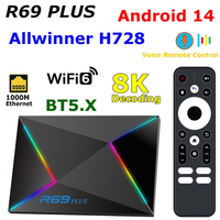 R69 PLUS Android 14 TV Box 4GB 32GB 64GB Allwinner H728 Quad Core 4K 8K@24fps 1000M LAN Wifi6 Set Top Box Media Player