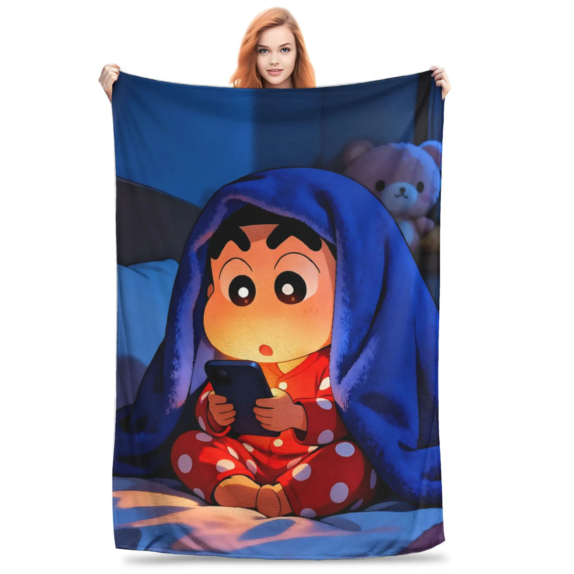 1PC Home Crayon Shin chan‌s  Blanket Throw Super Cosy Plush Living Room Sofa