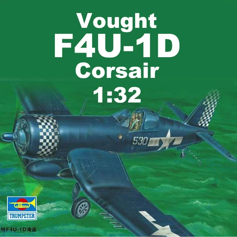 

Комплект пластиковой собранной модели самолета Trumpeter 02221, Vought F4U-1D Fighter Corsair, масштаб 1/32