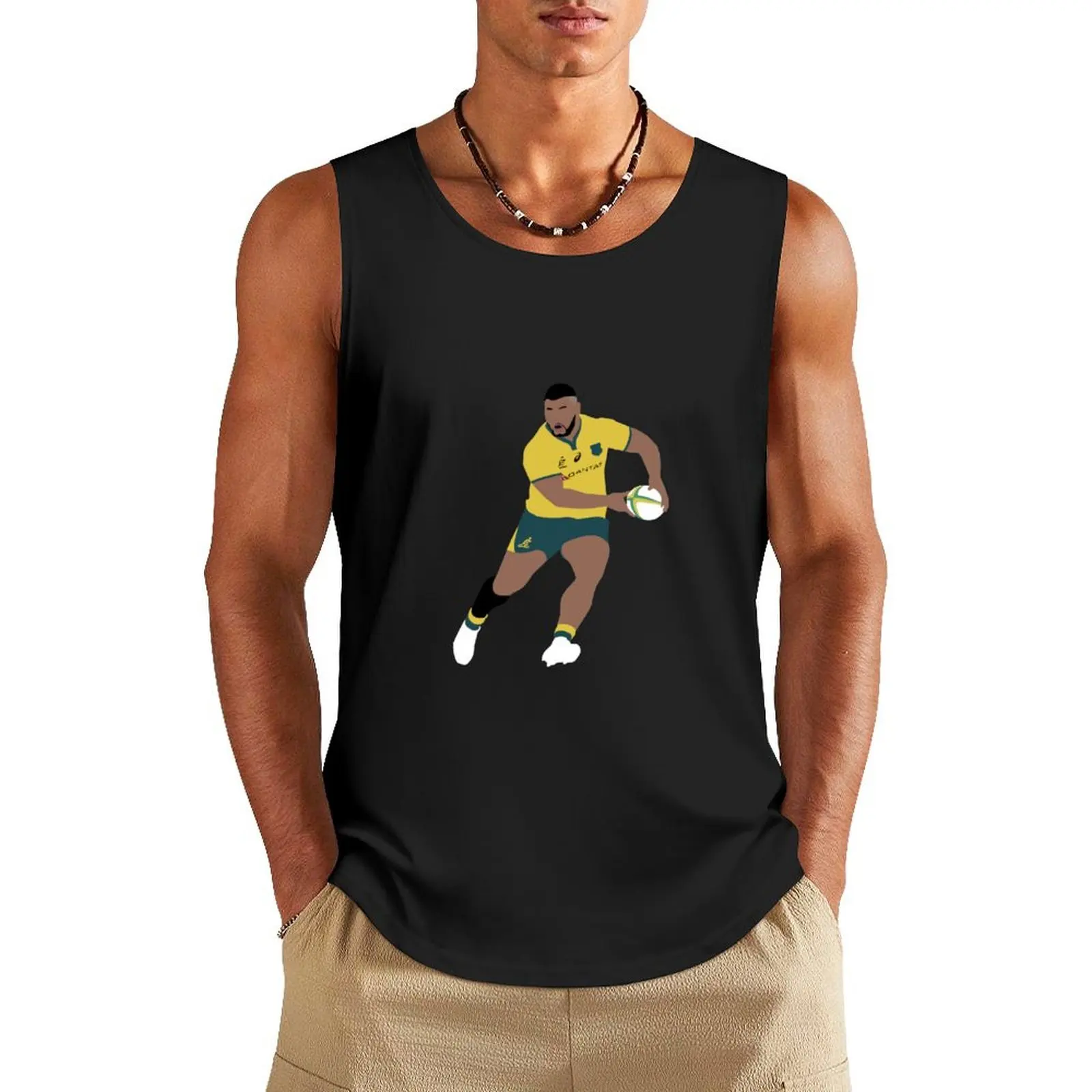 Taniela Tupou Wallabies rugby Tank Top gym accessories man bodybuilding