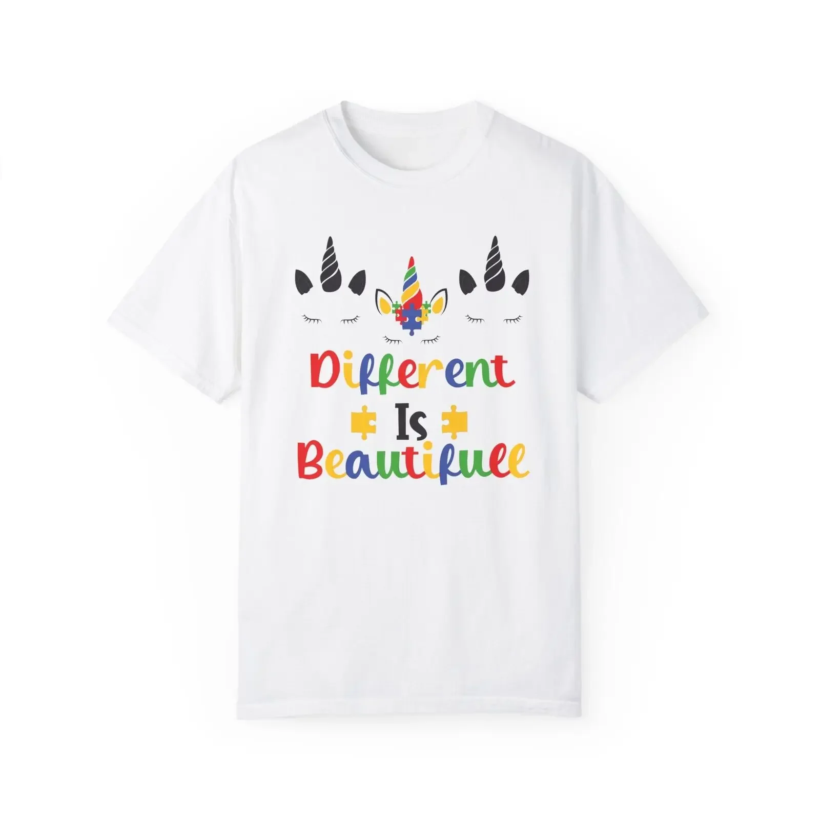 

Different Is Beautiful Autism Awareness Cute Unicorns Tshirt