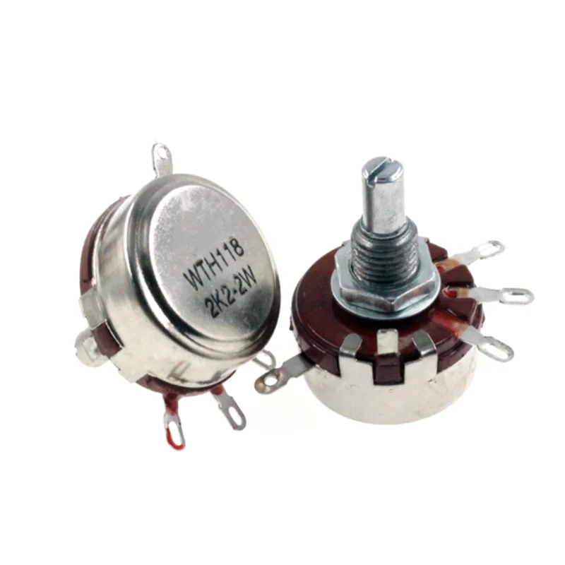 5pcs WTH118 Potentiometer 2W 1A  470R 680R 1K 2.2K 3.3K 4.7K 10K 22K 33K 47K 68K 100K 220K 330K 470K 560K 680K 1M WTH118-1A