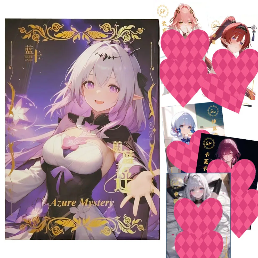 Azure Mystery Collection Karten Schönes schönes Mädchen Raiden Shogun Yae Miko Kafka Anime Brettspielkarten Kinderspielzeug Hobbys Geschenke