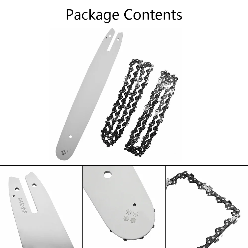 2 Pcs 4 Inch Chainsaw Guide Bar With Saw Chain 3/8 LP 50 Section Saw Chain For STIHL MS170 MS180 MS250 Power Tools Accessory