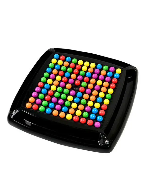 Rainbow Elimination Board Games Rainbow Ball Matching Game Fun Puzzle Chess Board Games With 120pcs Colored Beads Ball For Kids