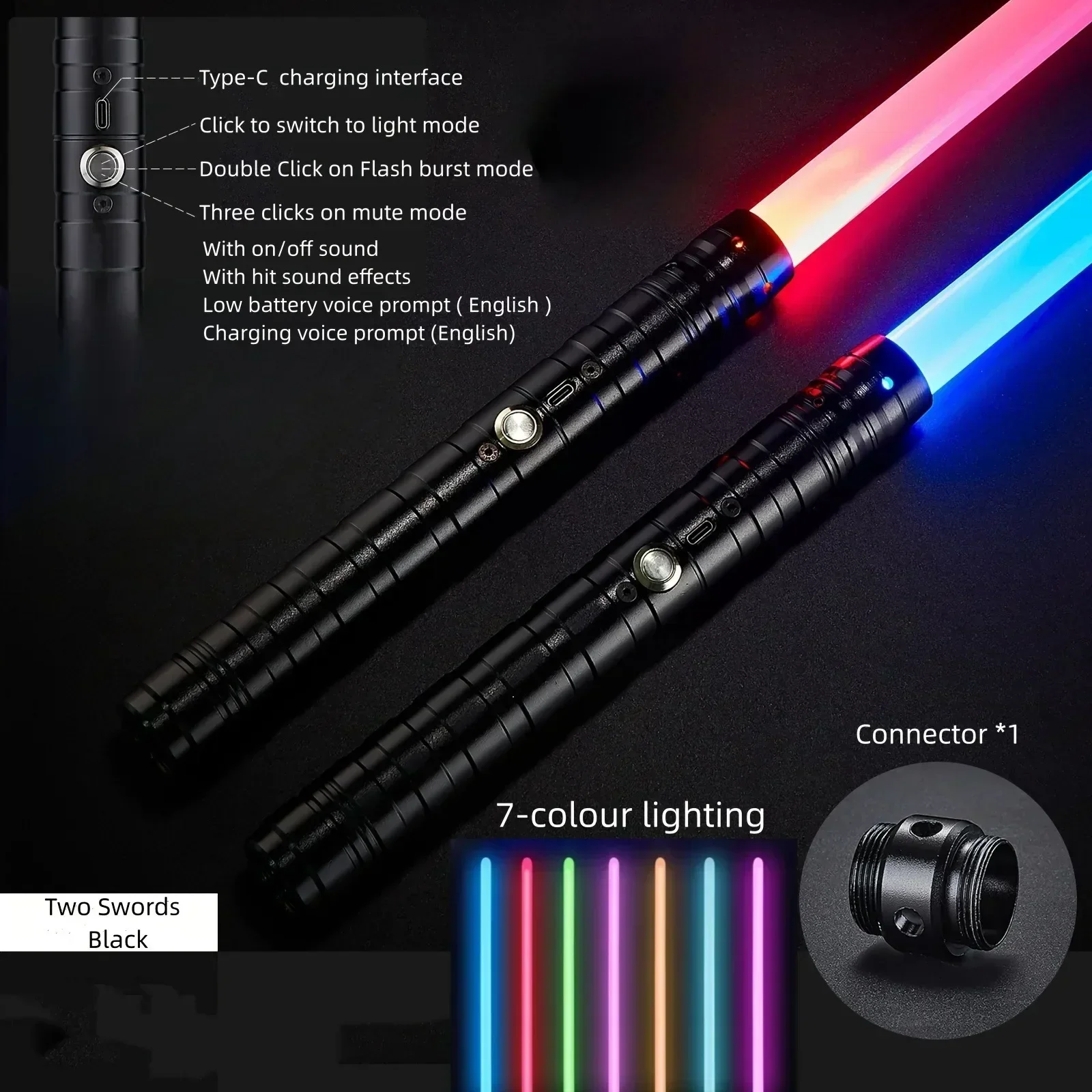 

RGB Metal Lightsaber Laser Sword Sabre De Luz FOC Rave Weapon Dueling Flashing Toy 7 Color Changing Kpop Lightstick