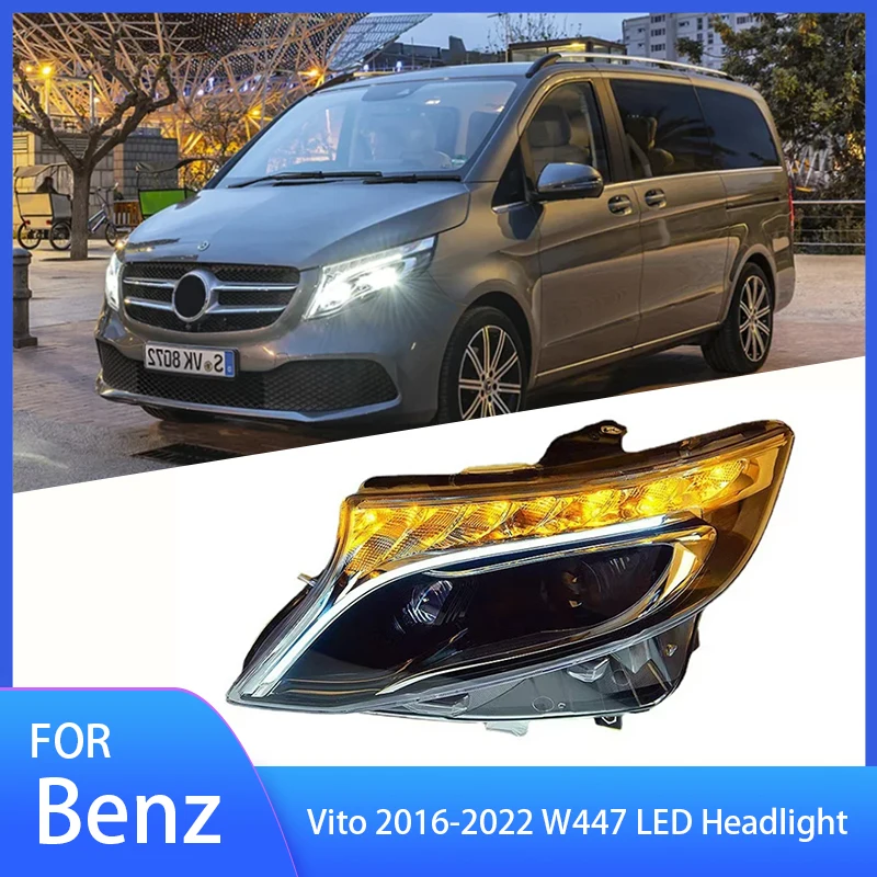 Car Lights For Benz Vito 2016-2022 W447 LED Headlight Assembly Upgrade High Configure Dynamic Car Lamp Accessories