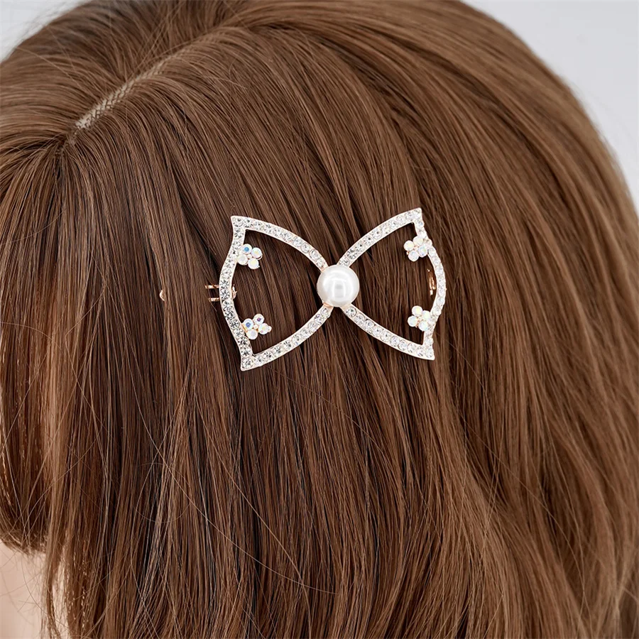 New Korean Pearl Hair Clip Women Girls Elegant Design Triangular Star Round Hairpin Barrette Hair Pins Ponytail Hair Accessories