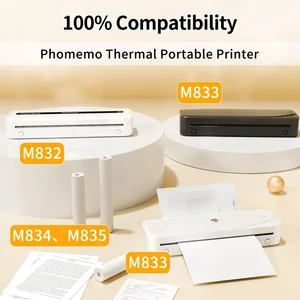Phomemo-A4 Papel térmico, secagem rápida, documentos de impressora contínua, notas de estudo, 2 rolos, 3 rolos, 4 rolos, M08F, M832, M834, M835 8 principais vendas folha a4 termica - №1