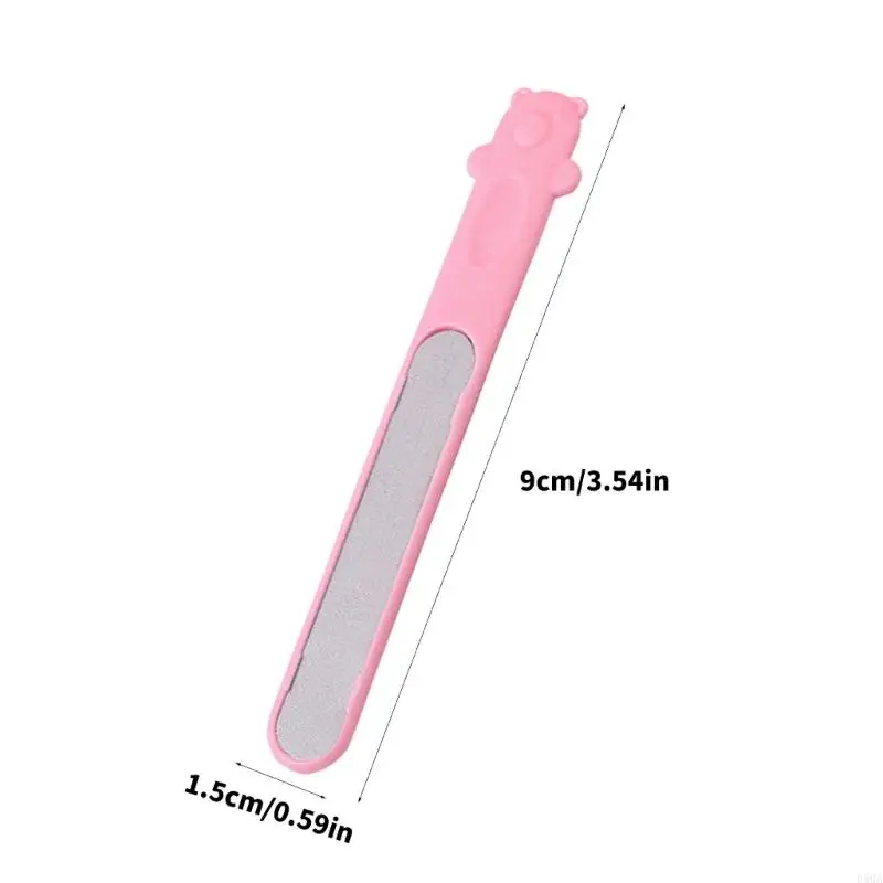 مبرد أظافر الأطفال اللطيف D5QA بتصميم كرتوني وحواف دائرية آمنة للعناية بأظافر الرضع في المنزل أو أثناء السفر يوميًا