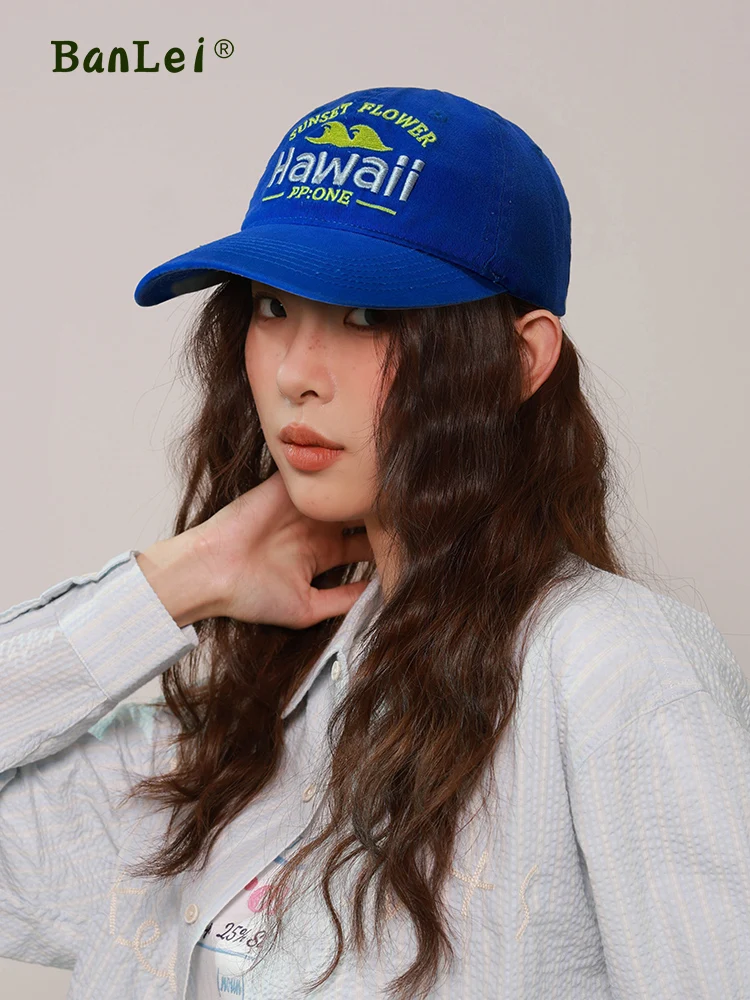 

Letter embroidered baseball cap women's big head circumference cap wide brim hat