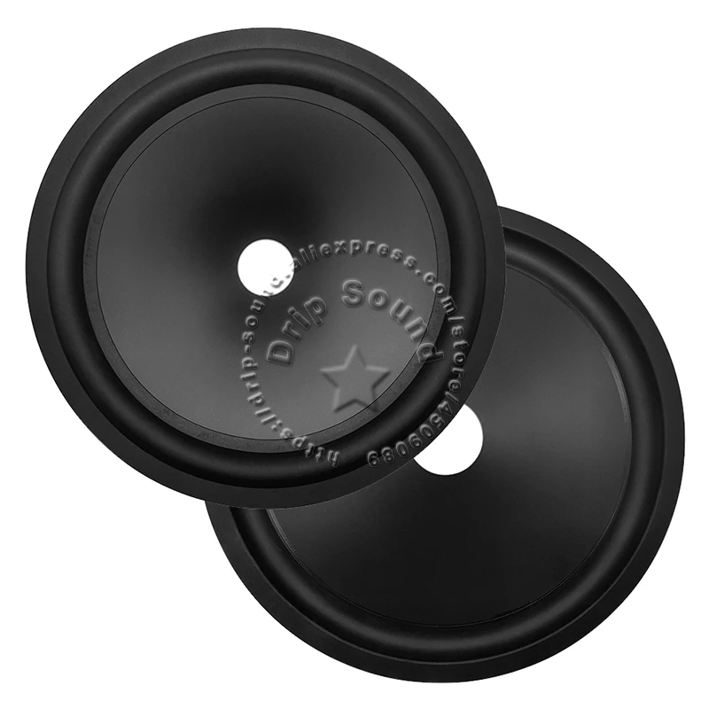 2 uds 8 "pulgadas 195mm 25,5mm núcleo cono de altavoz lavabo de plástico Woofer tambor papel borde de goma piezas de reparación de bajos Trumper # 2