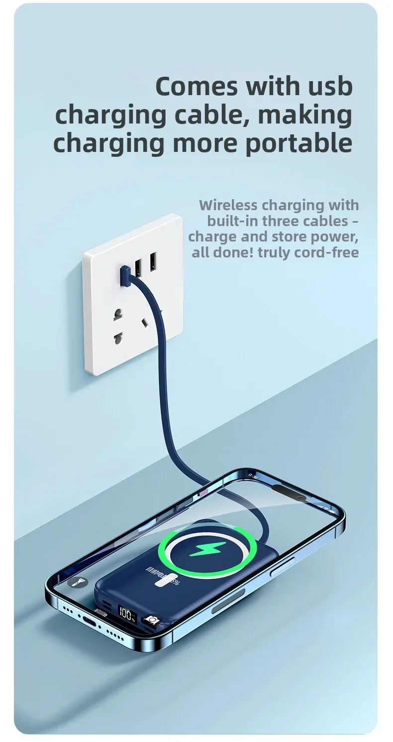 Taepiaai Magnetic Power Bank for Magsafes 20000mAh Wireless PD 22.5W Fast Charger Powerbank External Battery for IPhone Samsung