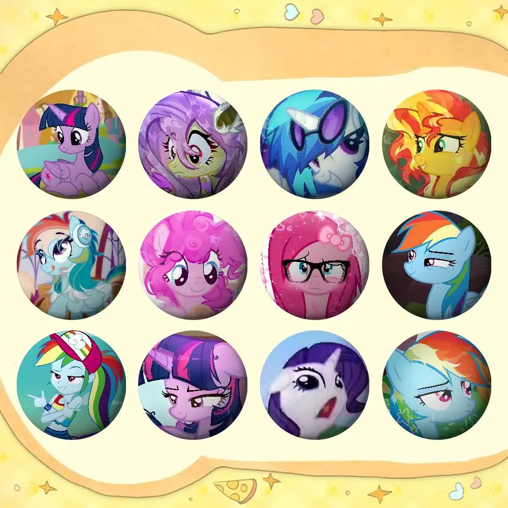 Niedliche Anime-M-My-L-Little-PonyS Bling Bling Abzeichen Weiche Blechpins Brosche Metall-Abzeichen Maßgefertigter Schmuck Zubehör für Hut und Tasche