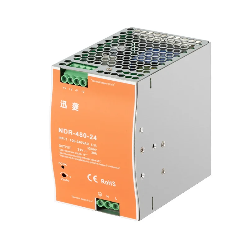 

NDR-480 Xunling 220 To 24/48V Rail 20A Switch Power Supply DRP Transformer PLC Drive Industrial Control W