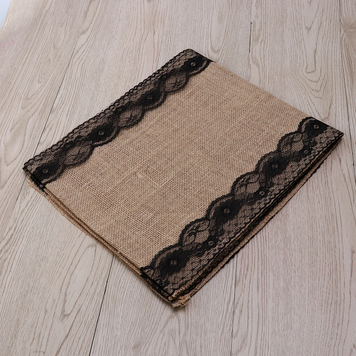 

275 X30cm Dining Room Table Runner Christmas Wedding Runners Rural Burlap Lace Black Bride