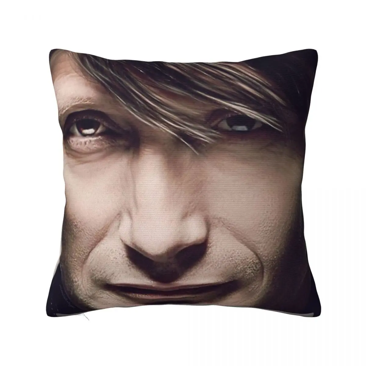 Mads Mikkelsen Hannibal Pretty Criminals Police Dept Mugshot Square Pillowcase Pillow Cover Cushion Zip Throw Pillow for Home