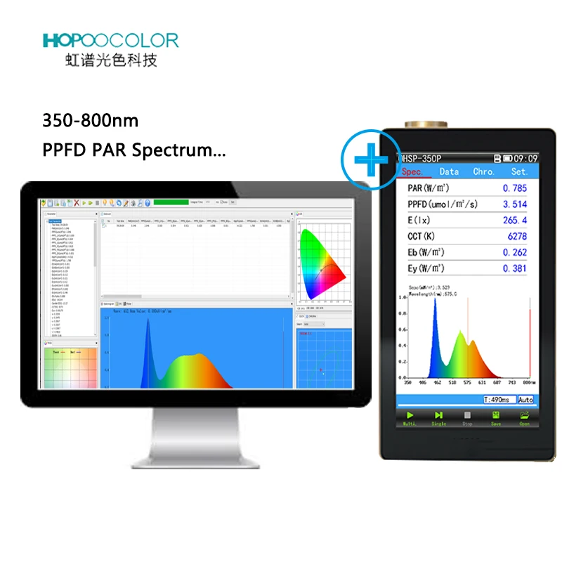 OHSP350P 350-800nm PPFD PAR YPFD Tester CCD Spectrometer for Hydroponic Greenhouse