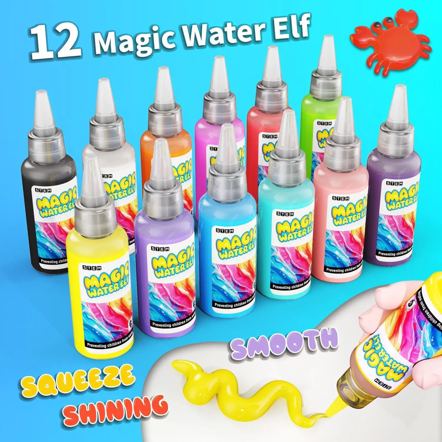 Abifny kit de elfo de brinquedo de água mágica, gel de fada de água aquática 12 géis mágicos kit 12 moldes animais de estimação de água criativos brinquedo mole haste diy para criança