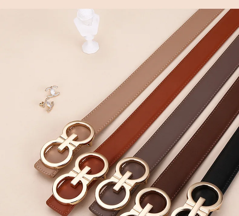 Neuer Stilvoller Glatter Schnallen-Ledergürtel für Damen, Koreanischer Stil Eleganter Vielseitiger Trendiger Premium-Rindsleder-Hosengürtel – Detail 13