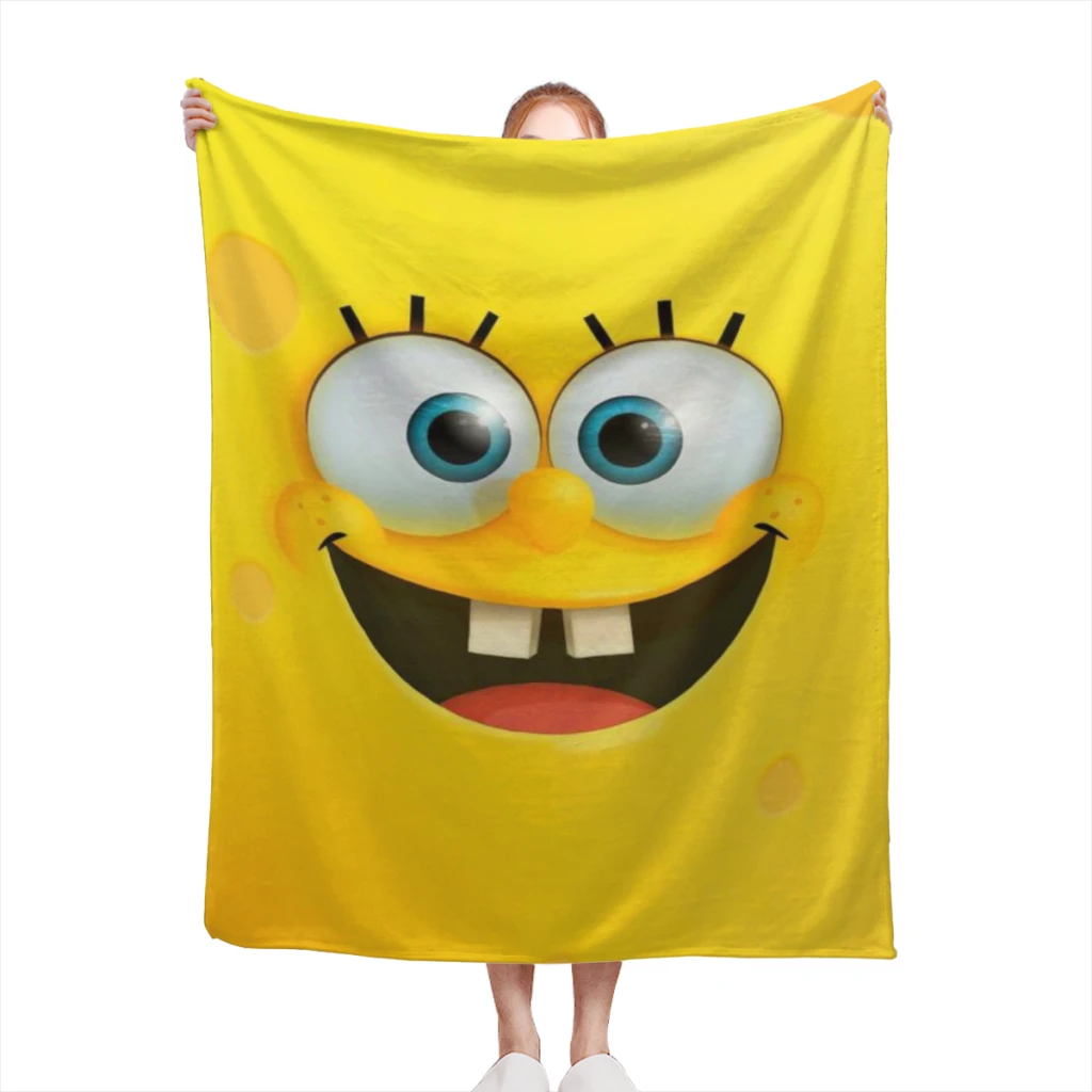 SpongeBob Medium Blanket Comforter Flannel Soft throw Blankets Warm Home and Decoration