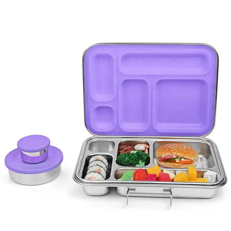 Aohea Stainless steel 304 rectangle leakproof keep fresh food storage box lunch box with locking lids