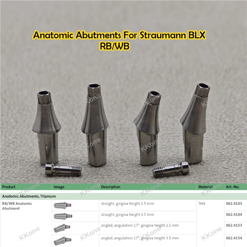 

5Sets Dental Anatomic Abutments Straight Angled For Straumann BLX RB/WB Implant Accessories