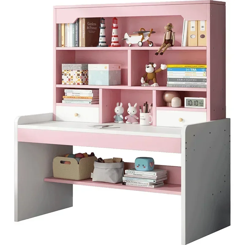 Mesa De ordenador De estudio para niños De alta calidad, Mesa De comedor para niños pequeños, Mesa De escritorio rosa para estudiantes, almacenamiento De escritura De madera, Mesa De Estudio Chi