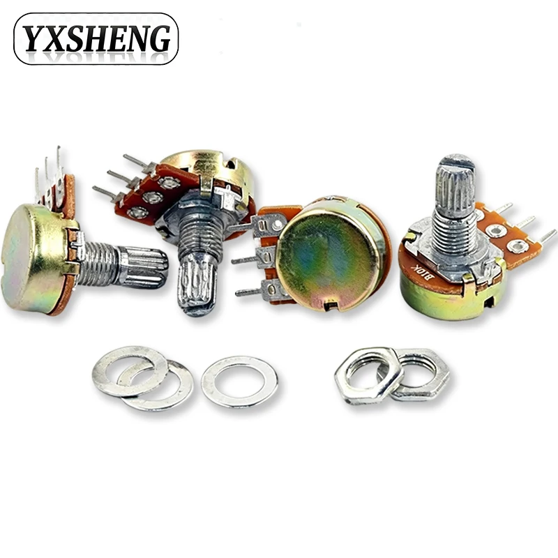 10PCS WH148 1K 2K 5K 10K 20K 50K 100K 250K 500KΩ 1M Ohm 15mm/20mm 3-Pins Linear Taper Rotary Potentiometer Resistor B1K B5K B10K