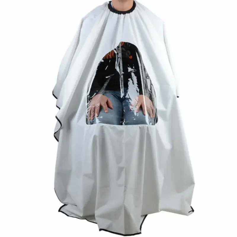 2024 New Adult Barber Hair Cutting Gown Cape Hairdresser Apron With Viewing Transparent Window Pro Salon Hairdresser Apron