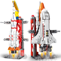 Space Shuttle Aerospace Spaceship Carrier Rocket MOC Building Blocks Bricks Classic Model Toy For Kids Gift