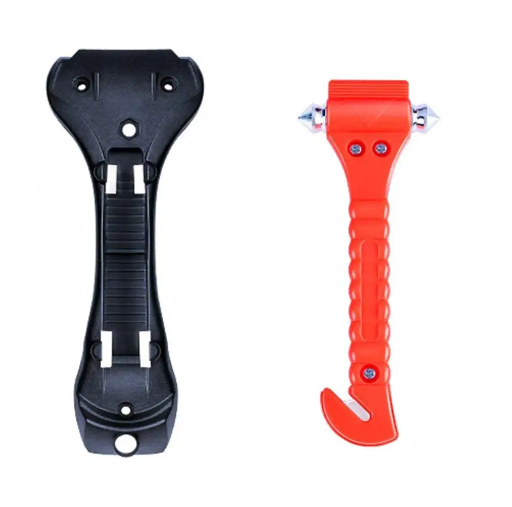 1PCS Survival Safety Hammer Camping Driving Car Seat Belt Cutter Emergency Escape Hammer to Break Window Glass RED