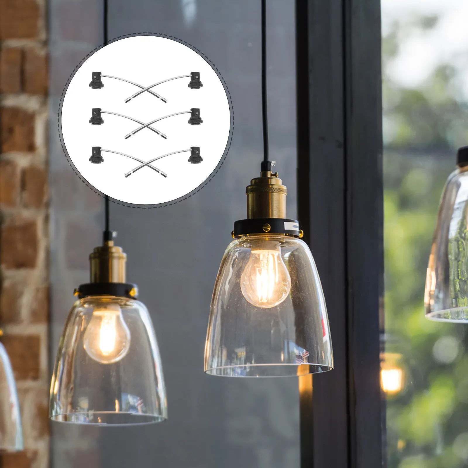 

Комплект из 6 патронов E12 с проводами и разъемами для подключения, замена светильников, для подвесных ламп, 125В 75Вт, патрон E12