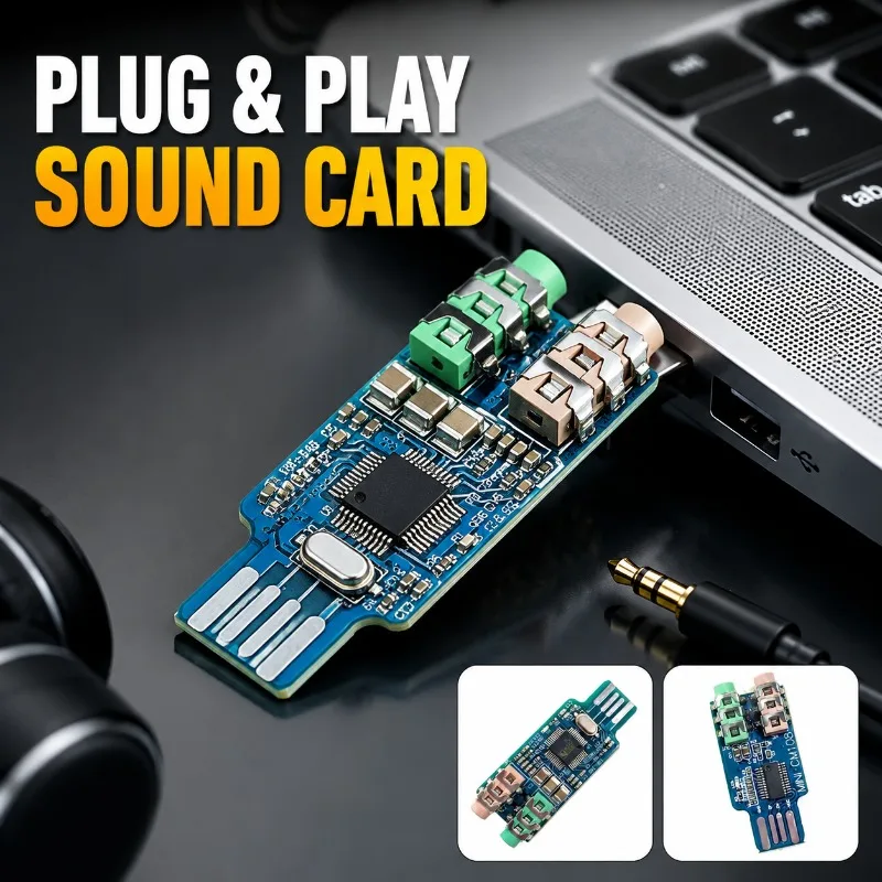 Driver‑free USB Sound‑card External Audio Module CM108 Chip‑equipped Notebook‑compatible Audio‑processing Unit Practical Comp