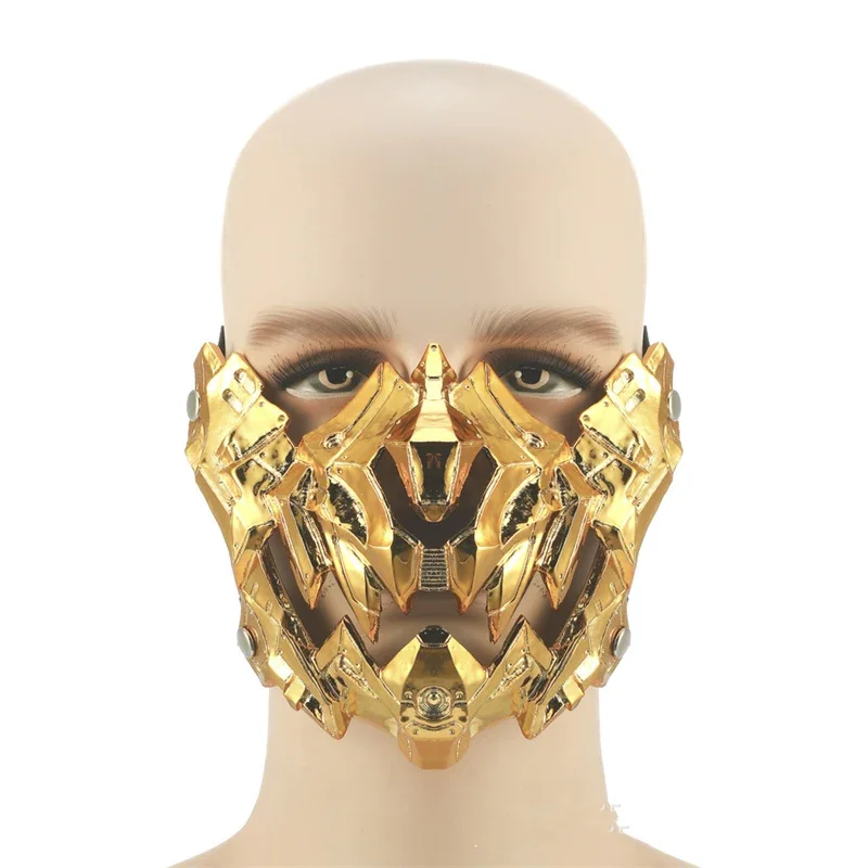 

Punk Mechanical Mask Men Women Gothic Cosplay Masquerade Face Mask Mardi Gras Party Wedding Mask Gifts Gold Silver