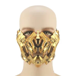 Punk Mechanical Mask Men Women Gothic Cosplay Masquerade Face Mask Mardi Gras Party Wedding Mask Gifts Gold Silver