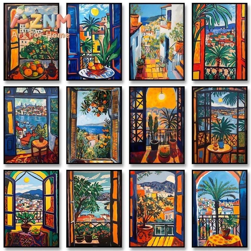 Open Window Poster Matisse Fauvism Style Canvas Painting Print Classic Wall Art Picture for Living Room Cuadros Home Decorati