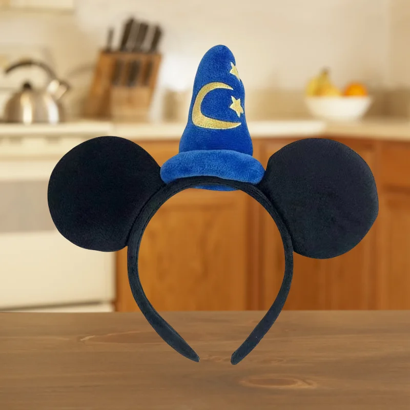 1 قطعة ديزني ميني ماوس الأذن هيرباند الأزرق ستار الهلال قضيب لينة البوليستر خوذة الفتيات الأميرة حفلة عيد ميلاد الإبداعية هدية