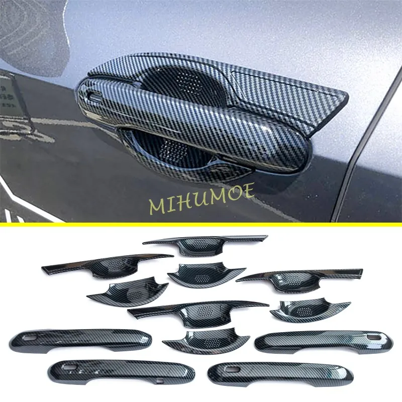 For Lexus NX250 NX350 NX350h NX450h+ 2022 2023 2024 Carbon Fiber Door Handle Cover + Surrounds Protector Exterior Stylish 12Pcs