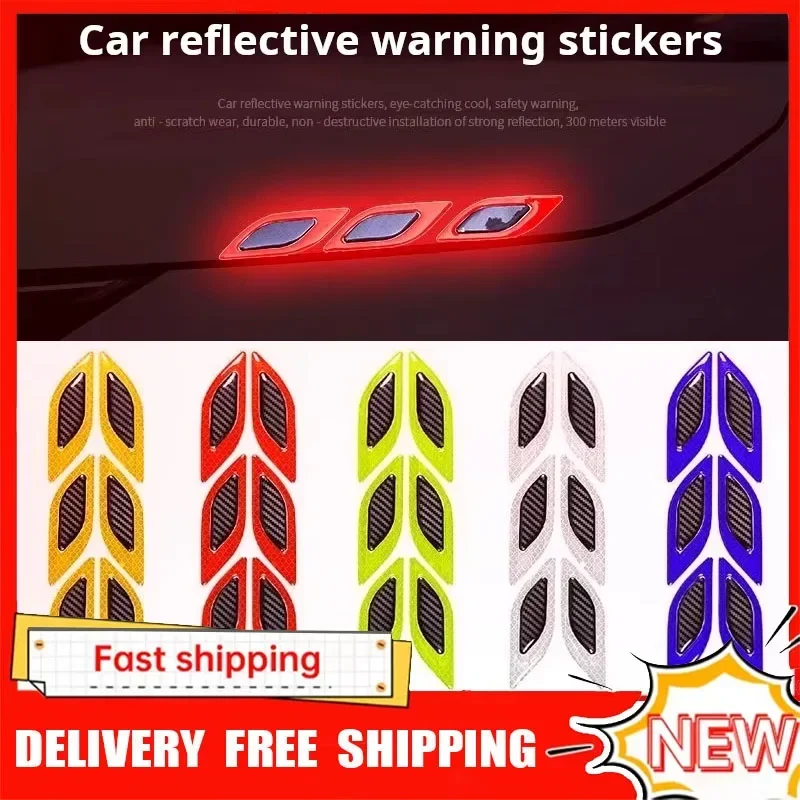 Reflective Stripe Sticker for Car High Intensity Night Safety Warning Carbon Fiber Decal for Fender Hood Bumper