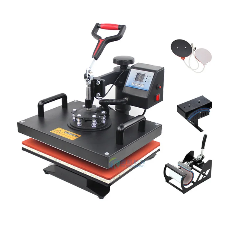 5 in 1 Combo 12x12CM 30x38CM Heat Press Machine Sublimation Heat Transfer Printer for T-shirt Mug Cap Plate Phone Case Printing
