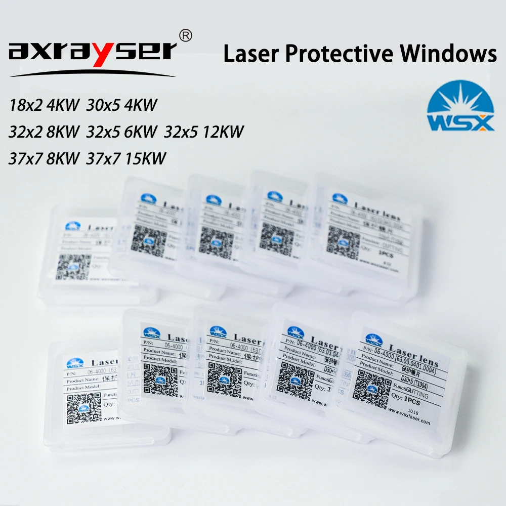 Original WSX Fiber Laser Lens 30x5 Protective Windows 4KW 1064nm JGS1 Fused Silica Optical 18x2 20x2 For Fiber Cutting Head