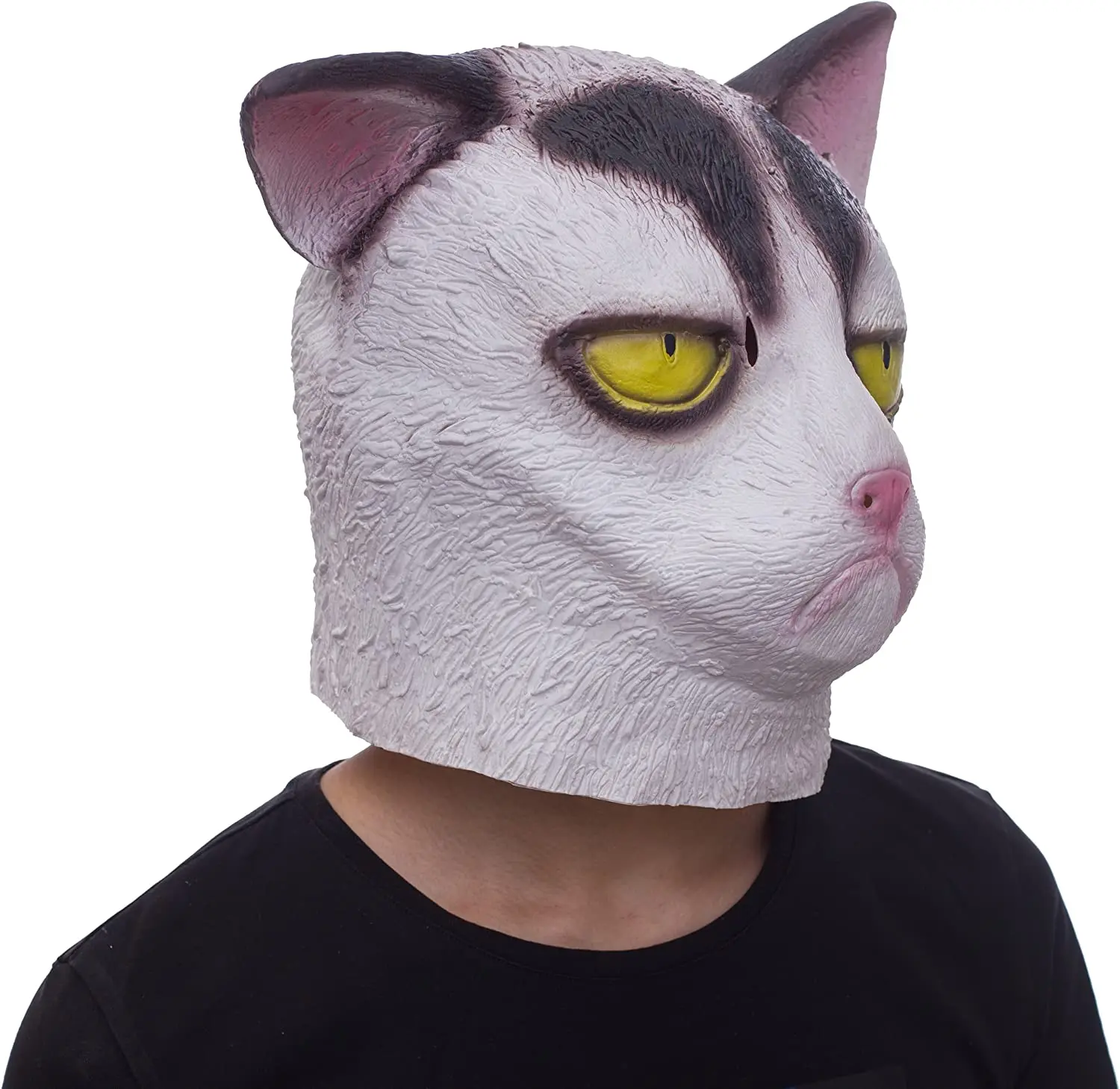 

Halloween Latex Cat Horror Head Mask, Novelty Costume Party, Unhappy Cat